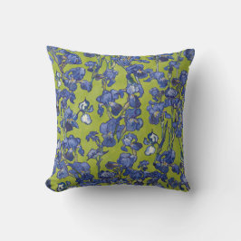 Almofada Íris de Vincent Van Gogh Azul Cobalto Verde Maçã