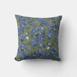 Almofada Íris de Vincent Van Gogh Azul Cobalto Verde Oliva