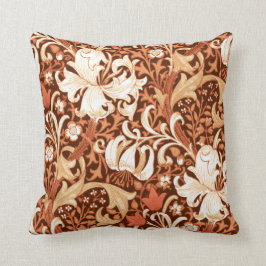 Almofada Íris e lírio de William Morris, Brown e Tan
