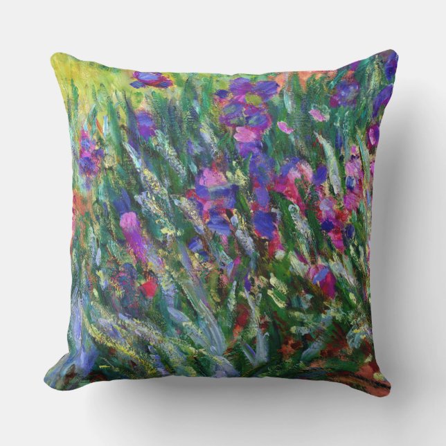 Almofada Iris Garden Impressionismo Monet Fine Art (Frente)