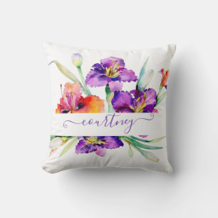 Almofada Íris personalizada em aquarela roxa