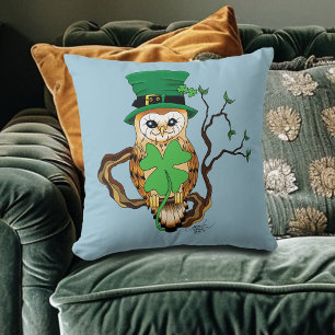 Almofada Irish Clovers Owl Green
