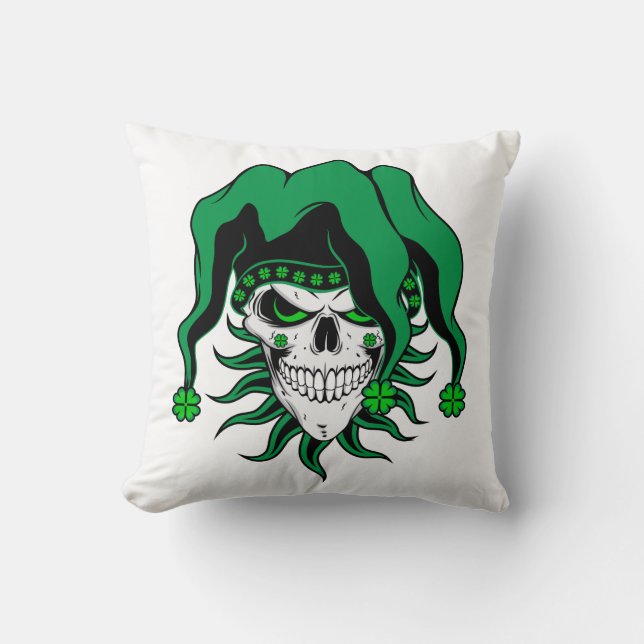 Almofada Irish Jester Skull (Frente)