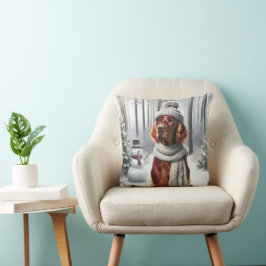 Almofada Irish Setter Com Snowman