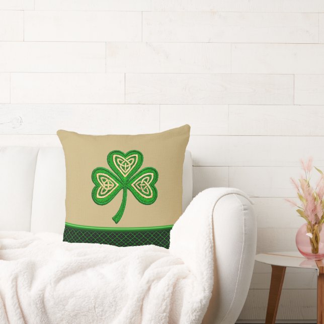 Almofada Irish Shamrock Celtic Knots St Patrick (Sofá)