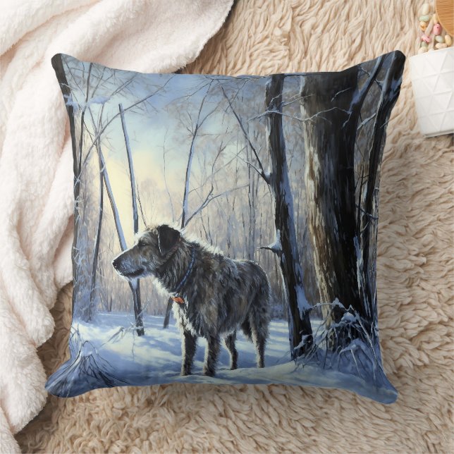 Almofada Irish Wolfhound Deixe-o nevar no Natal (Cobertor)