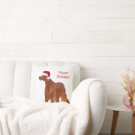 Almofada Irlandês Setter com Papai Noel
