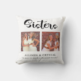 Almofada Irmãs Calliografia 2 Citação de Foto Siblin