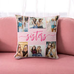 Almofada Irmãs Rosa Quente 6 Colagem Fotográfica Mantendo P<br><div class="desc">Capturar o vínculo da irmandade com o Travesseiro decorativo de presentes das Hot Pink Sisters 6 Photo Collage Keepsaame. Este travesseiro personalizado apresenta um vibrante design cor-de-rosa quente e uma bela colagem organizada de seis fotos queridas, celebrando momentos inesquecíveis entre irmãs. Feito com materiais de alta qualidade, adiciona um toque...</div>