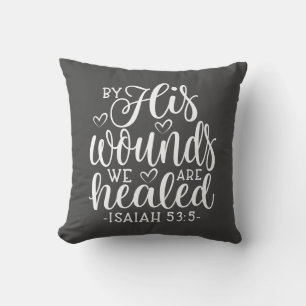 Almofada Isaiah, 53:5 Por Suas Feridas, Estamos Curados