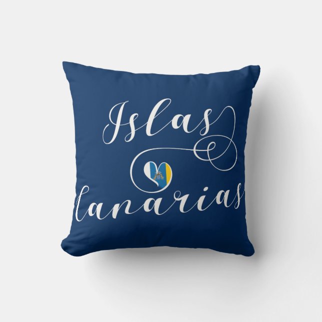Almofada Islas Canarias, Canary Flag Heart, (Frente)