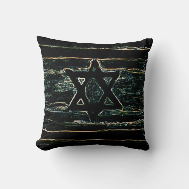 Almofada Israel Abstrato PRETO (Frente)