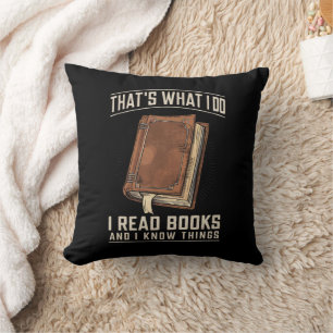 Almofada Isso é o que eu faço, eu leio livros e sei das coi