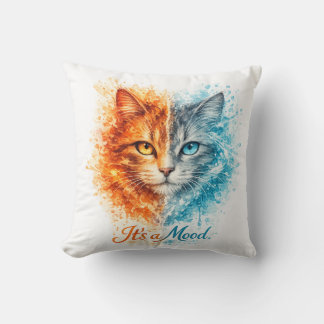 Almofada It’s a Mood Fire and Ice Cat Cute Artistic Cat