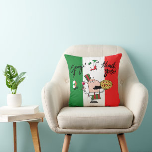 Almofada Itália Grazie Pizza Italiana Travesseiro decorativ