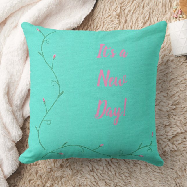 Almofada It's a New Day, Pink Flower Buds Custom Pillows (Cobertor)
