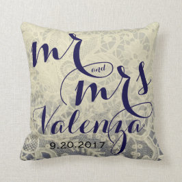 Almofada Ivory Lace Blue 2 Tone Casado Novamente Presente