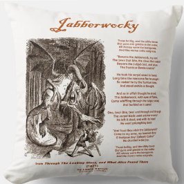 Almofada Jabberwocky Poem por Lewis Carroll (Adder Negro)