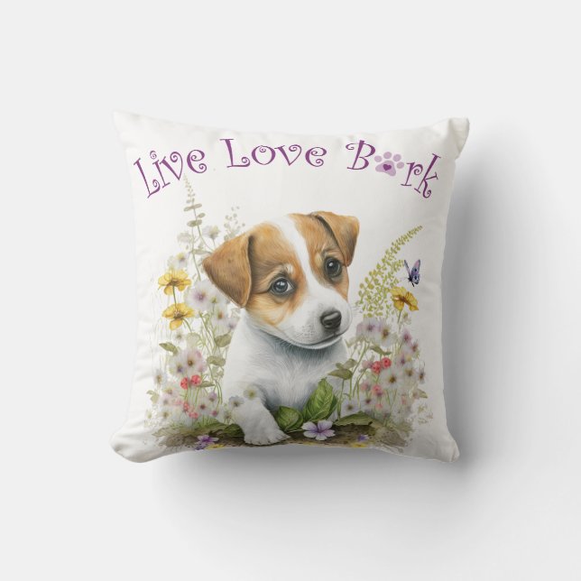 Almofada Jack Russell Dog Mãe Floral (Frente)