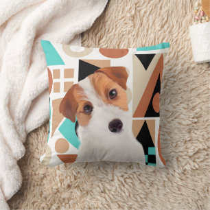 Almofada Jack Russell Terrier Dog Orange Geométrico