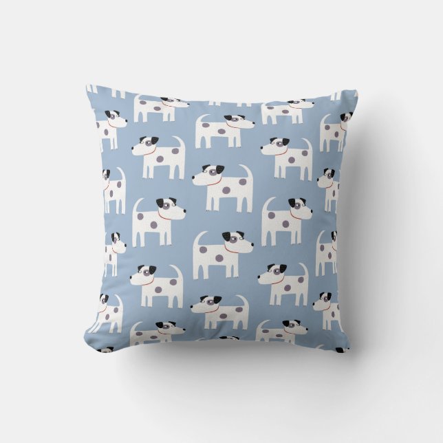 Almofada Jack Russell Terrier Dog Pattern Blue (Frente)