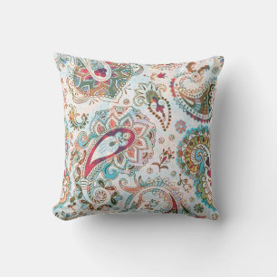 Almofada Jacobean Ethnic Floral Patterno