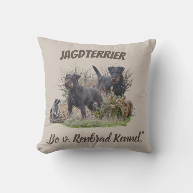 Almofada Jagdterrier, Bo v. Renbrad Kennel.'' Sticker Pape (Frente)