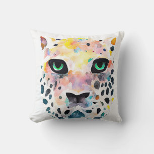 Almofada Jaguar Wild Animal Nature Watercolor Pintura