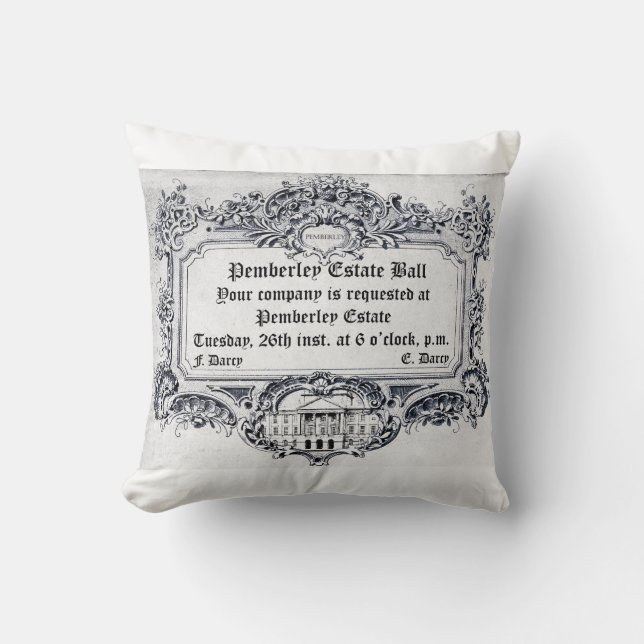 Almofada Jane Austen: Bola da propriedade de Pemberley (Frente)