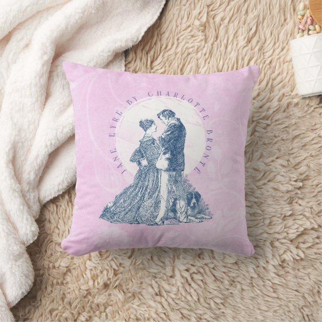 Almofada Jane Eyre e Edward Rochester com Pilot Pink (Cobertor)
