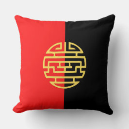 Almofada Japanês tradicional preto decorativo