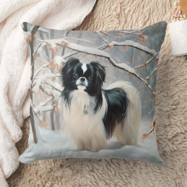 Almofada Japanese Chin Deixe Nevar Natal (Cobertor)