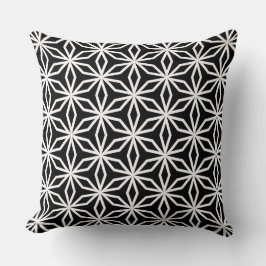 Almofada Japanese-Inspired Geometric Black and White 