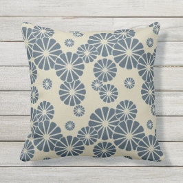 Almofada Japão. Flores Azuis.