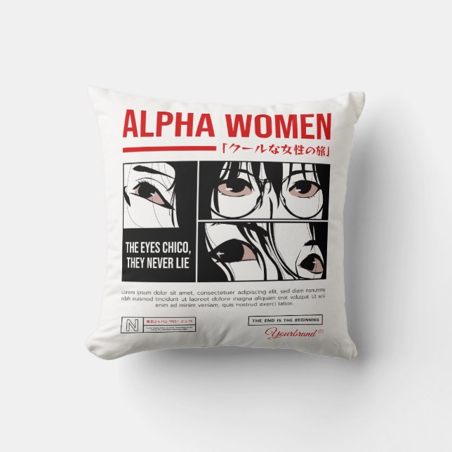 Almofada Japonês Anime Alpha Women (Frente)