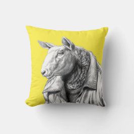 Almofada Jaqueta de Ovinos em Jeans (Amarelo Retroativo)