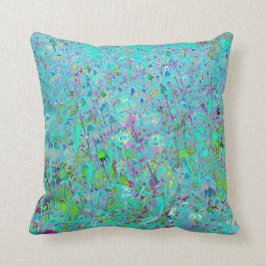 Almofada Jardim abstrato Aqua Verde e Puro do Contentor