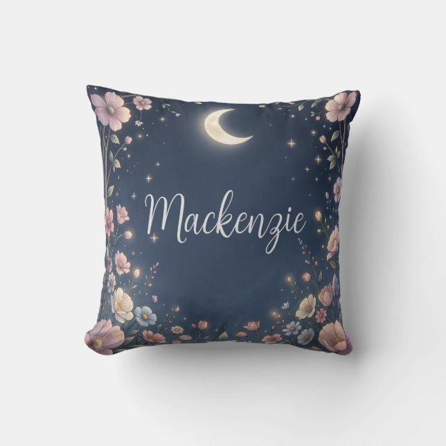 Almofada Jardim Celestial e Nome Personalizado (Frente)