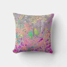 Almofada Jardim de Aquarelas Sunrise com Flores Roxas