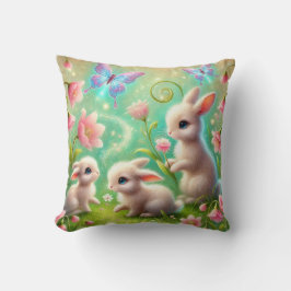 Almofada Jardim de Coelhos da Primavera Fantasia