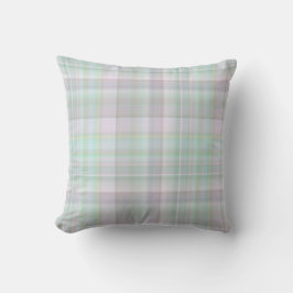 Almofada Jardim de Fadas Xadrez Rosa Pastel e Verde Claro