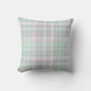 Almofada Jardim de Fadas Xadrez Rosa Pastel e Verde Claro
