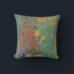 Almofada Jardim de Fazenda de Gustav Klimt com girassóis<br><div class="desc">Jardim de Fazenda de Gustav Klimt com Travesseiro decorativo de girassóis.</div>