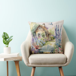 Almofada Jardim de Flor em Casa de Algodão em Inglês