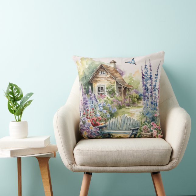 Almofada Jardim de Flor em Casa de Algodão em Inglês (Cadeira)