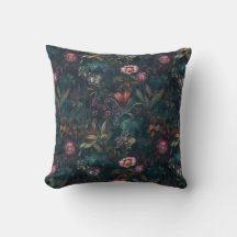 Jardim de Flor Selvagem Escuro Rosa e Verde