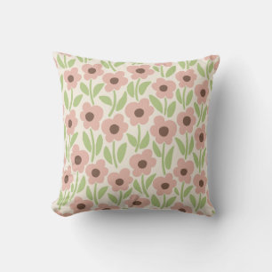 Almofada Jardim de Flores de Giz Inspirado em Pastéis Retrô