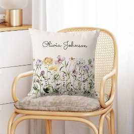 Almofada Jardim de Flores Silvestres com Nome Personalizado