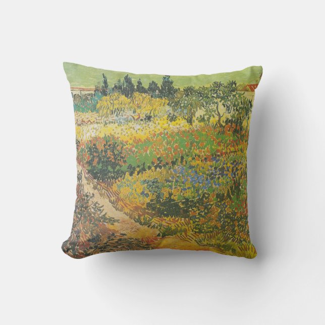 Almofada Jardim de florescência com trajeto (1889) por Van (Frente)