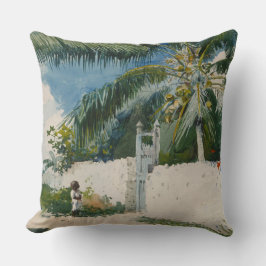 Almofada Jardim de Nassau, Bahamas (Arte Caribe)